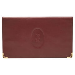 Cartier Burgundy Leather Must de Cartier Bifold Long Wallet