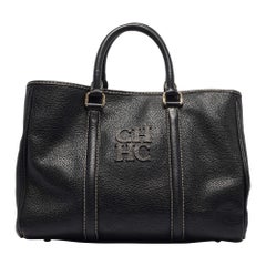 Carolina Herrera Black Leather Matteo Tote