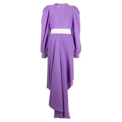 Solace London Dark Lilac Purple Belted Asymmetric Tilde Maxi Dress S