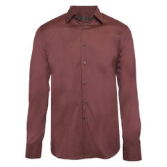 Prada Burgundy Cotton Button Front Shirt L