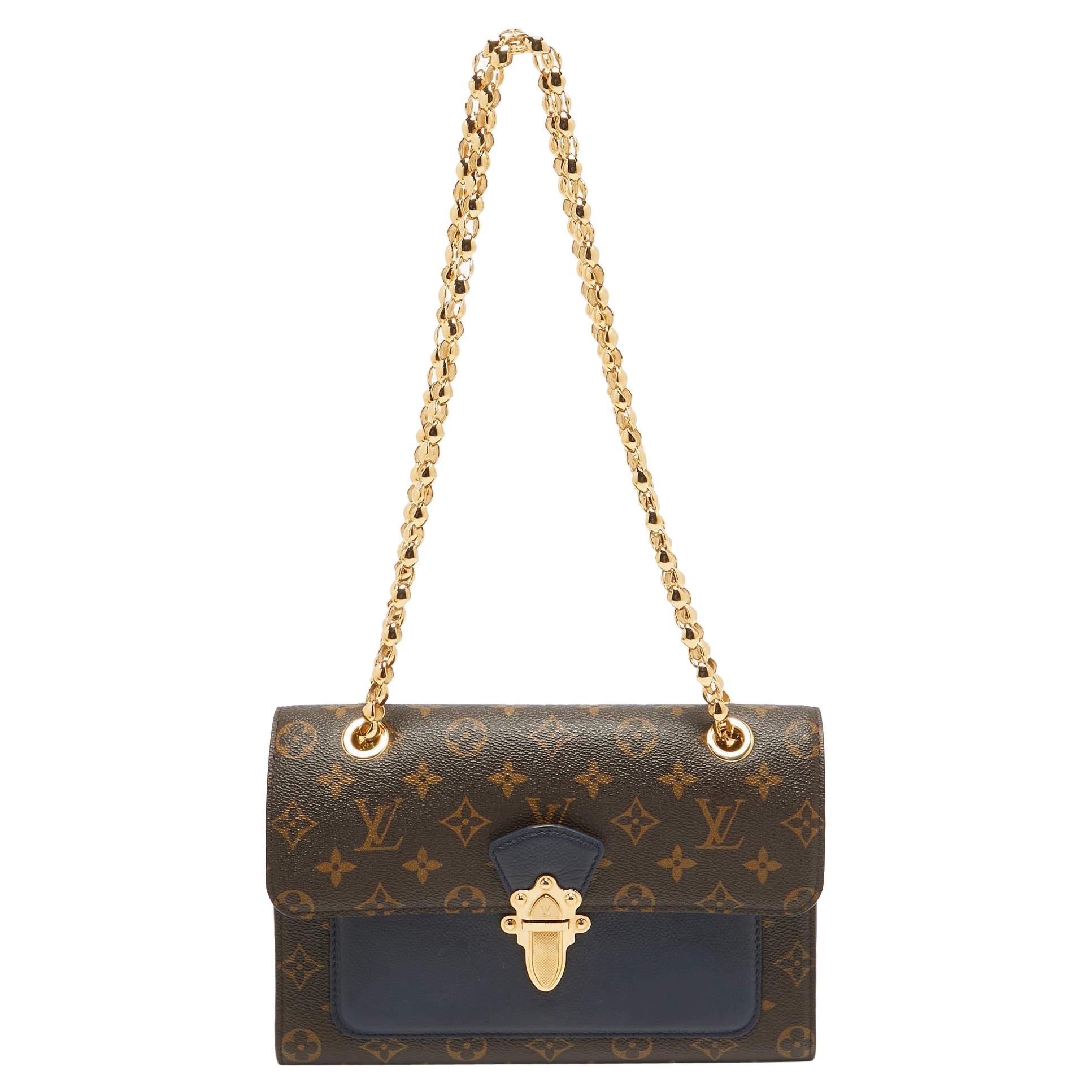 Louis Vuitton Blue Marine Monogram Canvas Victoire Chain Bag For Sale