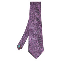 Valentino Vintage Purple Silk Jacquard Traditional Tie