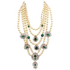 1980s Courreges Paris Layered Pearl Necklace