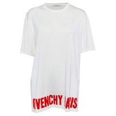 Givenchy White Logo Print Jersey T-Shirt M. M.