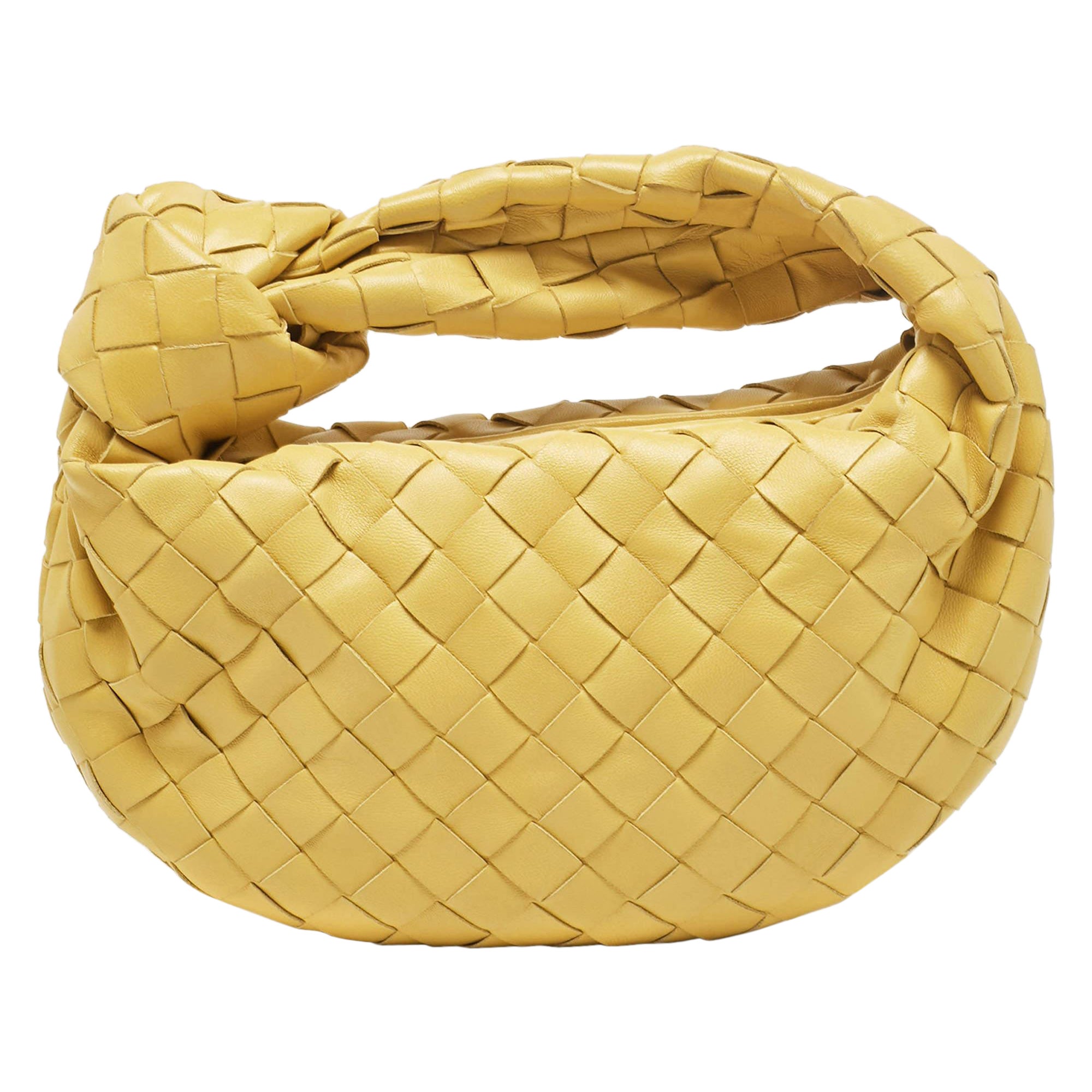 Bottega Veneta Mini Bolso BV Jodie de Piel Intrecciato Amarillo