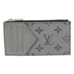 Louis Vuitton Silver Monogram Canvas and Taiga Leather Coin Card Holder