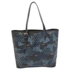 Faure Le Page Navy Blue Coated Canvas Daily Battle 35 Tote