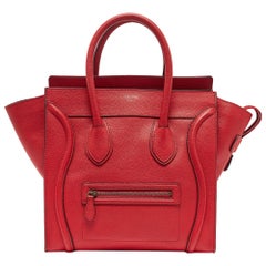 Celine Mini Luggage Tote in pelle rossa