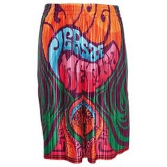 Versace Multicolor Medusa Print Satin Plisse College Fit Shorts XXL