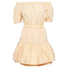 Maje Orange Crepe Tiered Mini Dress M