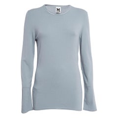 M Missoni Grigio Top a maniche intere in maglia L.