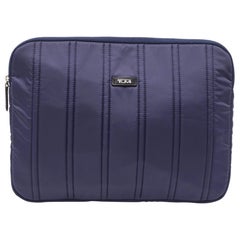 TUMI Navy Blue Stripe Nylon Laptop Sleeve