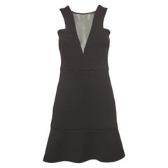 Sandro Black Textured Neoprene Sleeveless Mini Dress S
