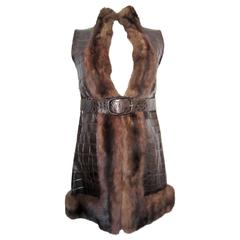 Valentino Couture crocodile and mink waistcoat