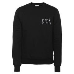 Dior X Raymond Pettibon Black Cotton Logo Embroidered Sweatshirt S