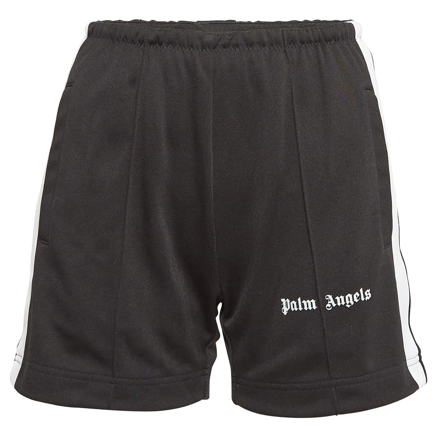 Palm Angels Black Side-Strip Jersey Short XS For Sale