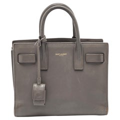 Saint Laurent Grey Leather Nano Classic Sac De Jour Tote