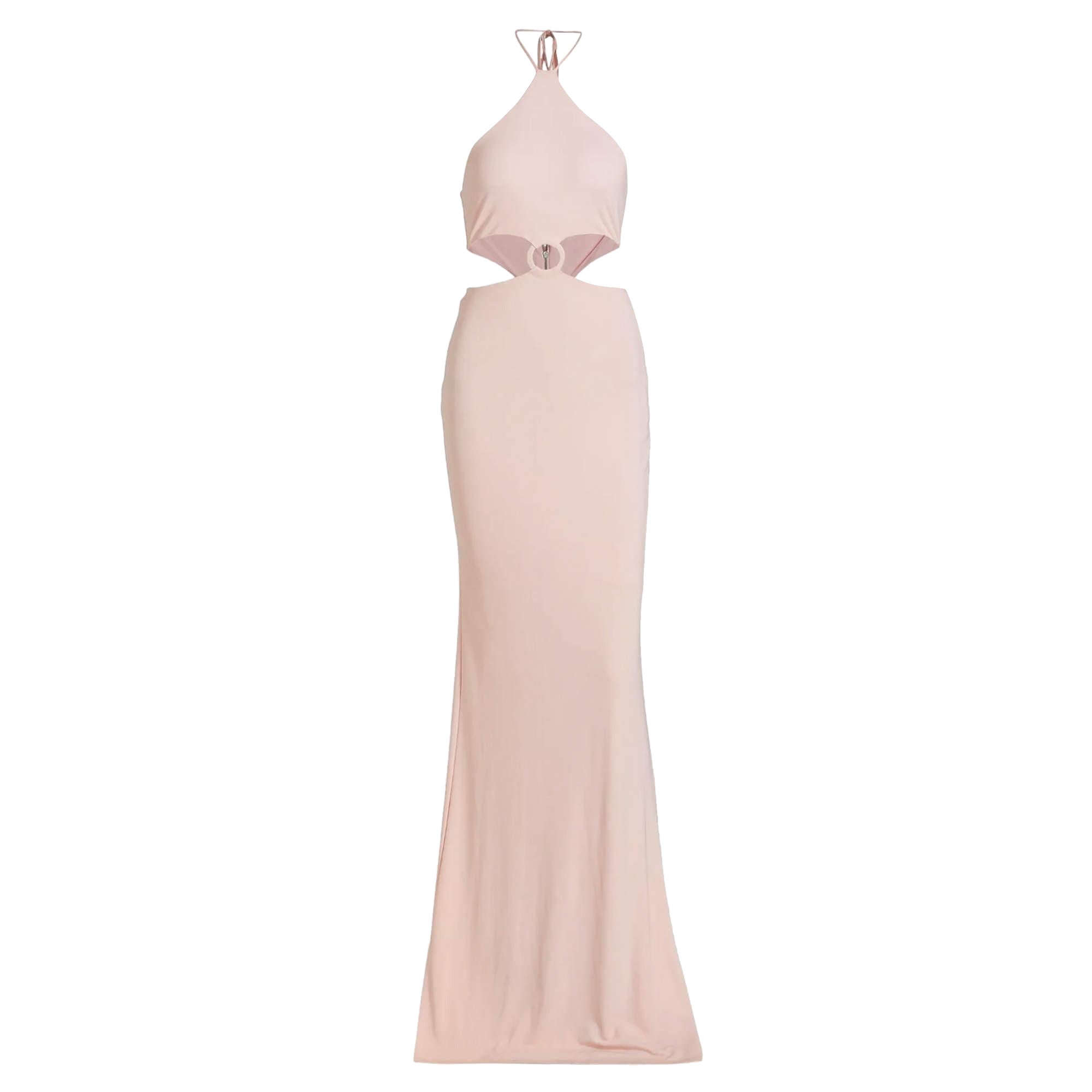 Alice + Olivia Pink Jersey Marguerite Cut-Out Maxi Dress M For Sale