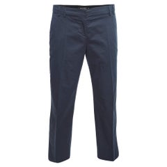 Etro Navy Blue Cotton Tailored Pants M