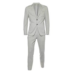 Burberry Grey Herringbone Cotton Suit M
