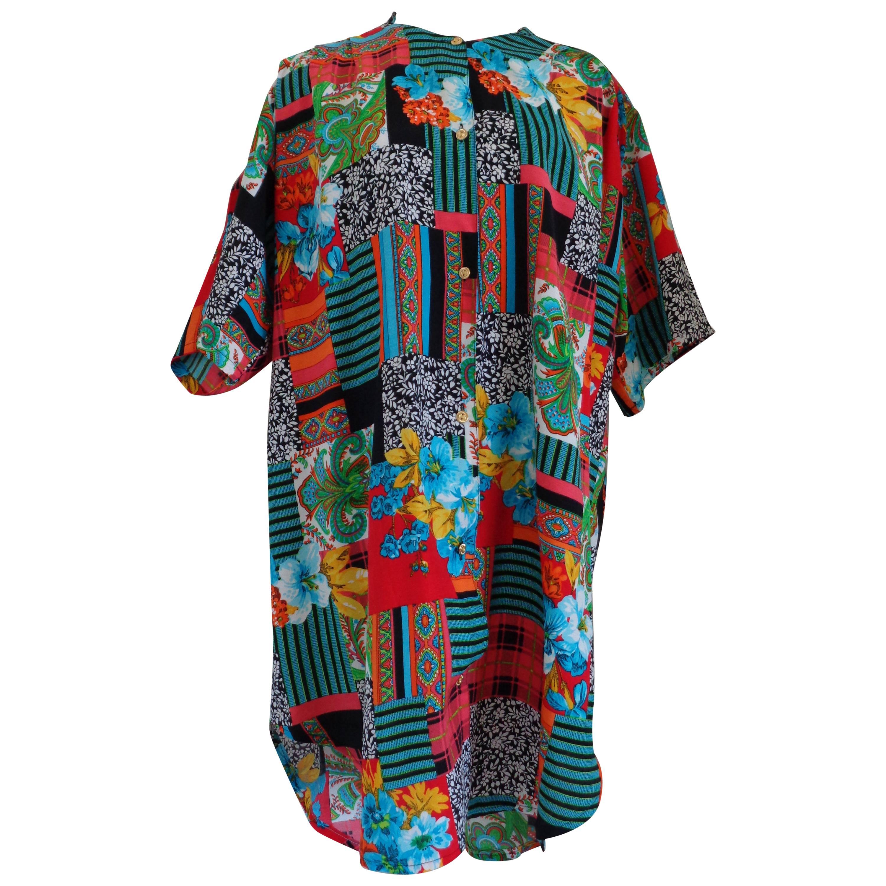 Eventy multicoloured silk shirt For Sale
