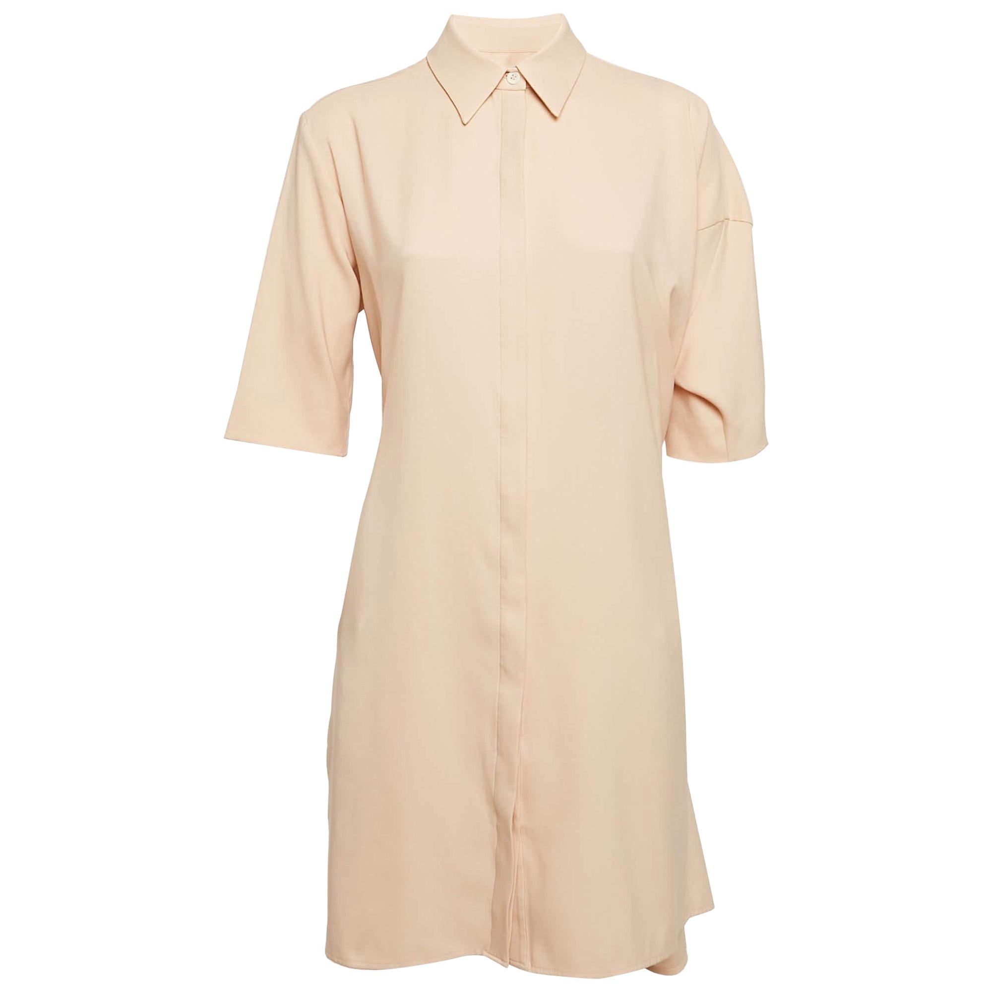 Victoria Victoria Beckham Orange Button Front Tie-Up Waist Short Dress M