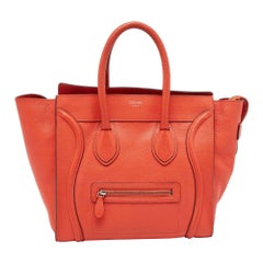 Celine Red Leather Mini Luggage Tote