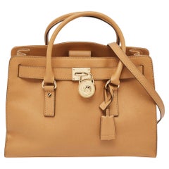 Michael Kors East/West Hamilton Tragetasche aus braunem Leder