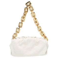 Bottega Veneta White Leather The Chain Pouch Bag