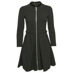 Maje Mini abito nero in gabardina plissettato con zip S