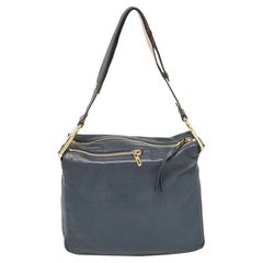 Chloe Navy Blue Leather Vanessa Shoulder Bag