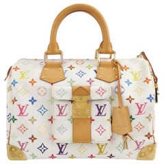 Louis Vuitton x Takashi Murakami Speedy 30 Lock White Multicolor
