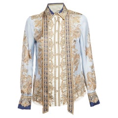 Zimmermann Camisa Cuello De Seda S Con Estampado Paisley Azul Luminoso