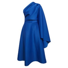 Maison De La Sirena Königsblaues drapiertes Midikleid mit einer Schulterlehne aus Jersey S