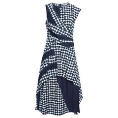 Sportmax - Vestito midi svasato in cotone stampato blu M.