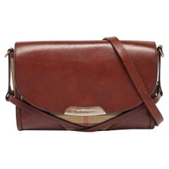 Burberry Brown/Beige Nova Check Canvas and Leather Abbott Shoulder Bag