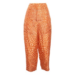 Stella McCartney Orange Ditsy Seiden-Crop-Hose mit Blumendruck S