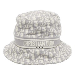 Christian Dior Grey Oblique Jacquard Bucket Hat