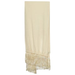 Dior Cream Cashmere Fringed Stole
