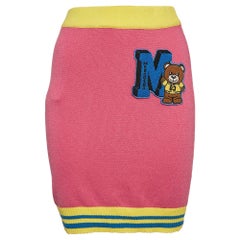 Moschino Couture Pink Embroidered Knit Mini Skirt M