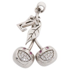 Louis Vuitton 925 Silver/Pink Crystals Cherry Blossom Bag Charm