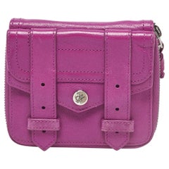 Portafoglio compatto PS1 in pelle magenta di Proenza Schouler