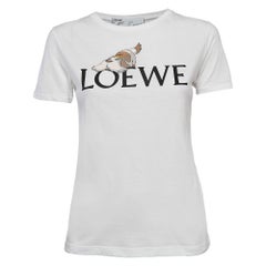 Loewe White Embroidered Cotton Knit Round Neck T-Shirt S