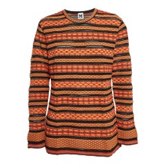 M Missoni Arancione/Nero Top a manica lunga in maglia a fantasia L.
