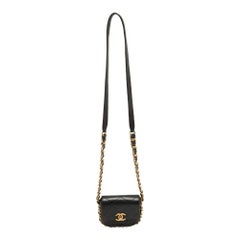 Chanel Black Quilted Leather Mini Framing Chain Flap Bag