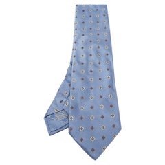 Cravate traditionnelle en soie Jacquard floral bleu de Brioni