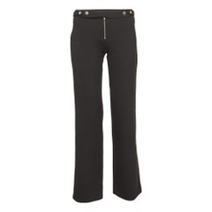 Versace Jeans Couture Black Stretch Crepe Embellished Waist Trousers S