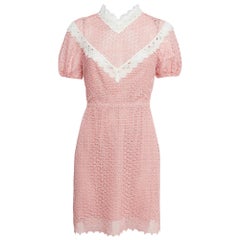 Sandro Pink Lace V-Neck Mini Dress M