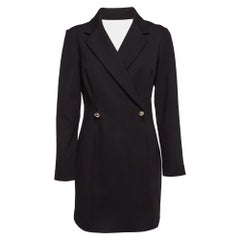 Sandro Black Jersey Backless Tailored Short Dress L