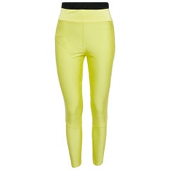 Moncler Giallo Logo Stampa Jersey Dettaglio Vita Leggings M.